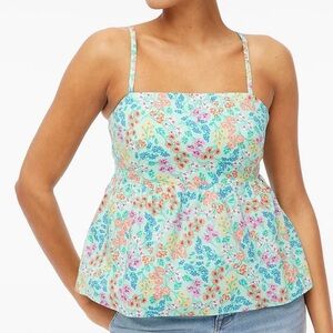NWOT J.CREW Factory Floral Tie Back Cami Top Spearmint Size 2